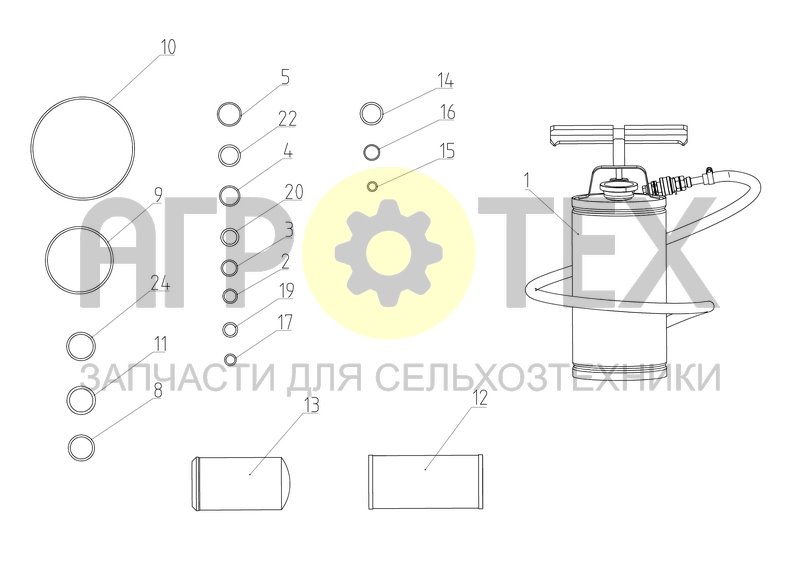 Комплект запасных частей гидрооборудования (101.09.25.050) (№12 на схеме)